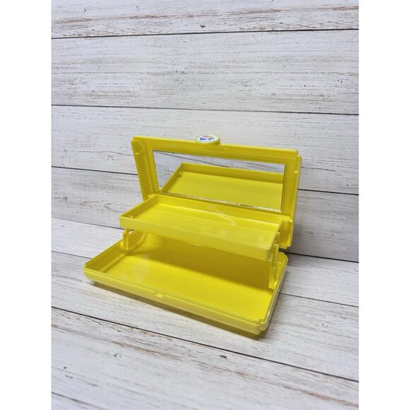 Caboodles Take It Touch Up Tote Makeup Case With Mirror And Ledge Yellow 90’s - Picture 1 of 4